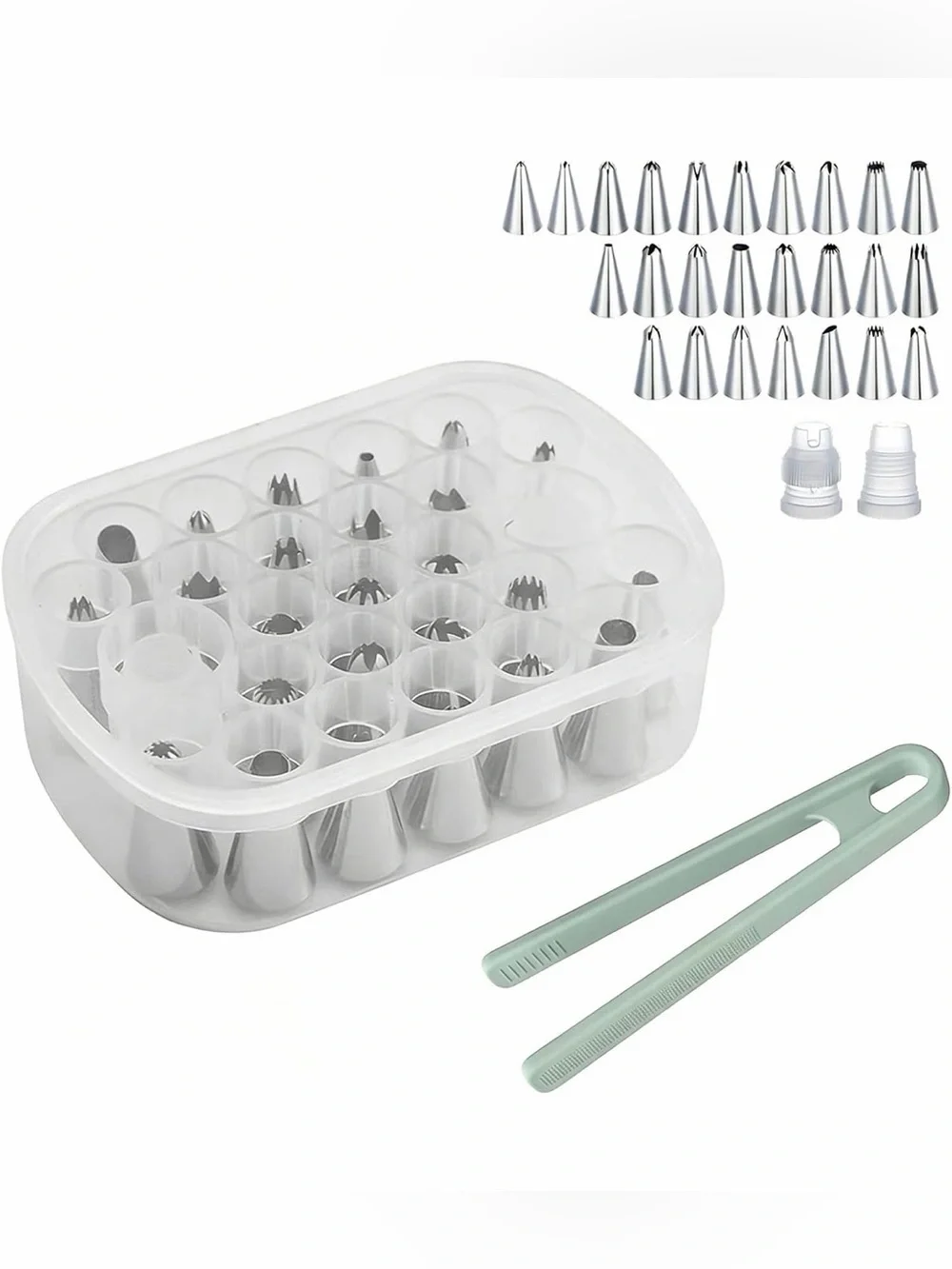 27 Piece Piping Tip Set. 25 Piece Piping Tips and 2 Adapters